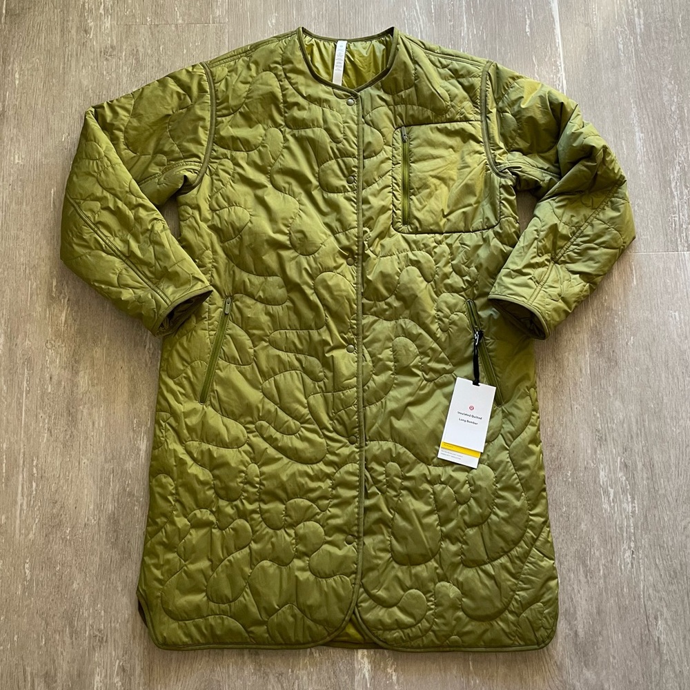 Sold Lululemon Insulated Quilted Long Bomber - Juniper Green - Picture 1 of 10